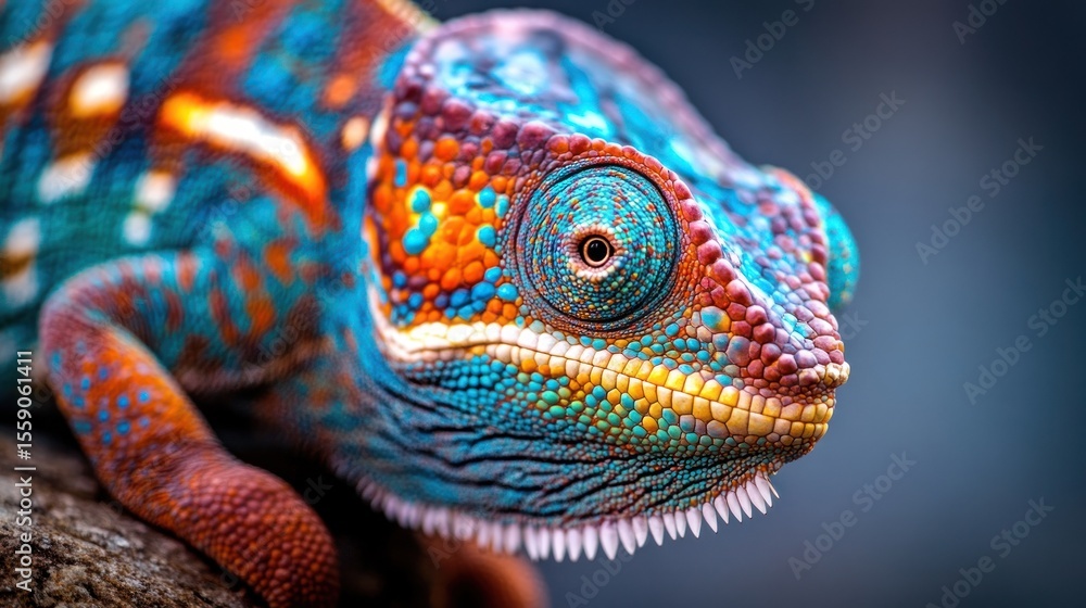 Fototapeta premium Vibrant chameleon close-up