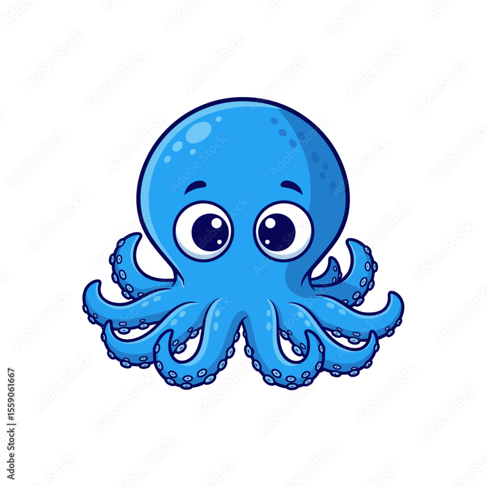 Fototapeta premium Cute sea creature icons very cool design