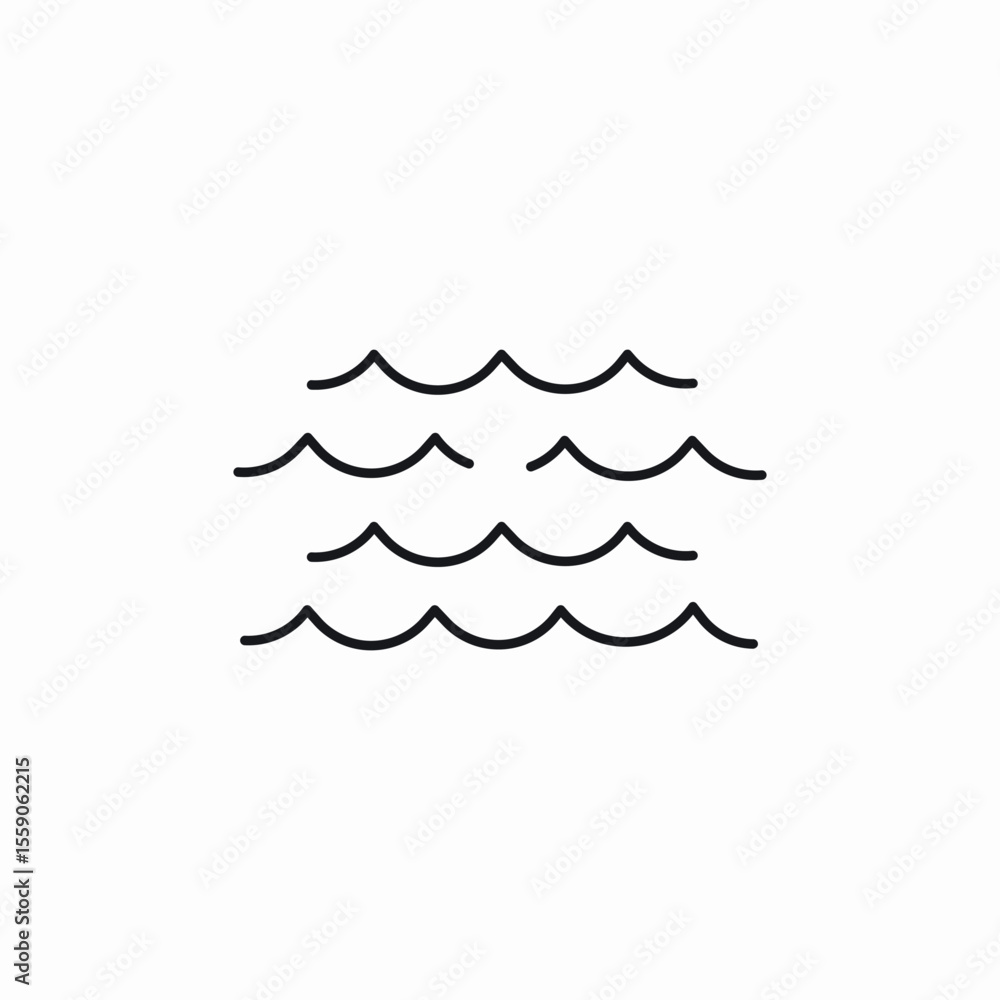 Obraz premium sea waves icon sign vector