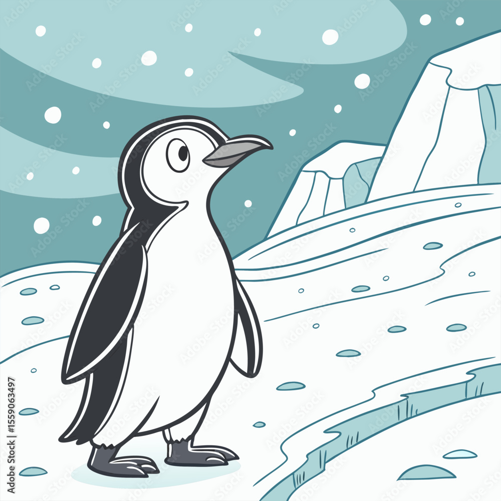 Obraz premium Penguin standing on the glacier 