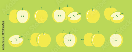 Yellow apple  logo. Isolated yellow apple on white background