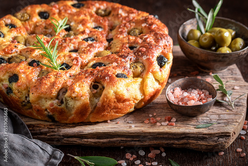 Homemade focaccia made of v...