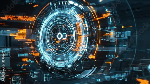 Futuristic Digital Interface: Abstract Tech Background