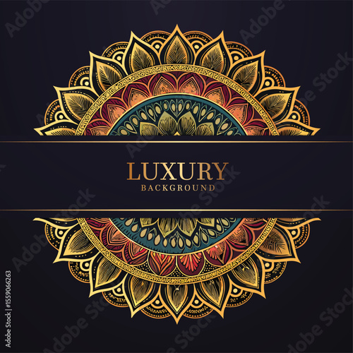Luxury mandala background with floral ornament pattern. Hand drawn gold mandala design. Vector mandala template for decoration invitation, cards, wedding, logos, cover, brochure, flyer, banner.