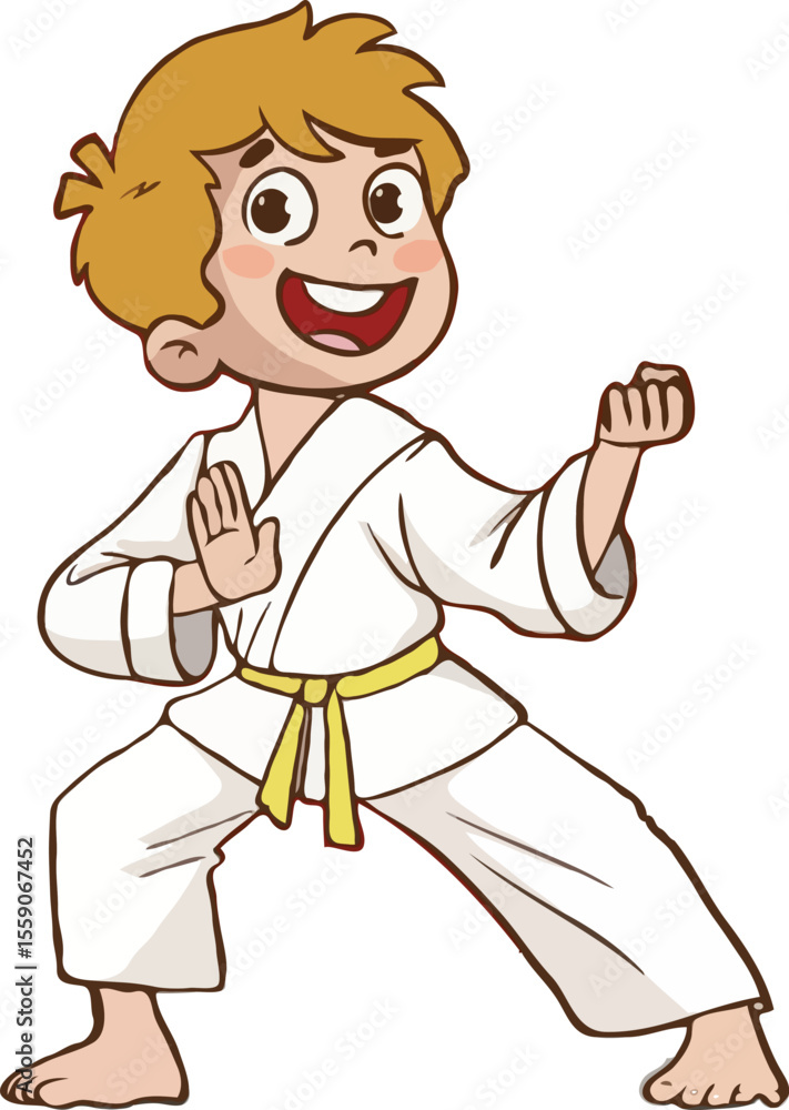 Cartoon of kids doing karate Cartoon of kids doing karate