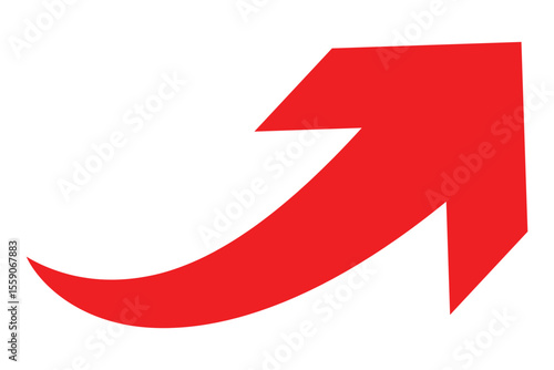 Free Download Red curve arrow direction symbol. Curved red arrow pointing to the up side direction, Arrow symbol vector illustration. EPS 10 - GFXLoad