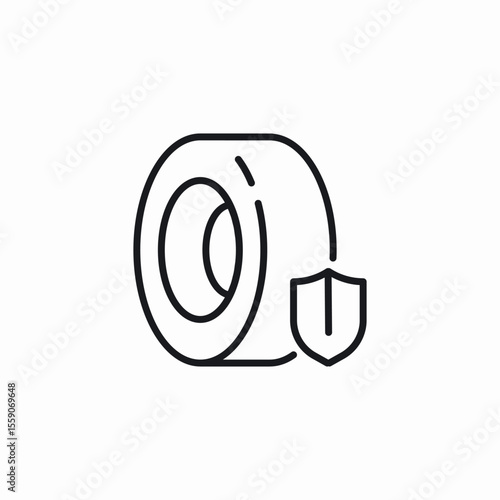 car tire protection icon sign vector