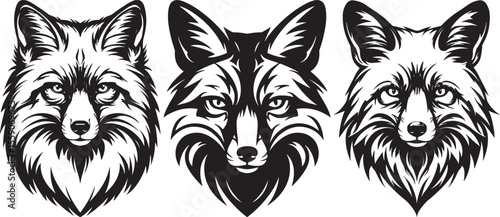 Fox head silhouette vector illustration