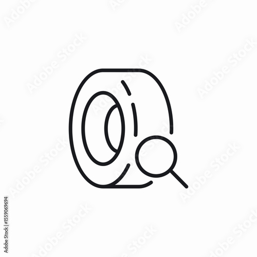 car tire search icon sign vector