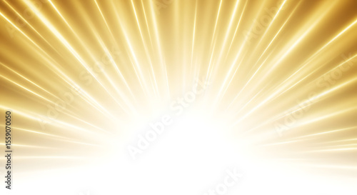 輝く金色光線 穏やか放射状背景 上品な輝き. AI Generated