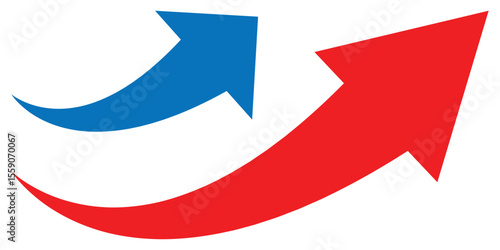 Free Download Curved arrow icon set. Red and blue arrows on white background - GFXLoad