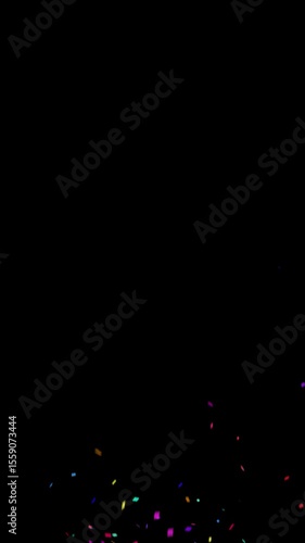 Confetti Cannon Explosion on Transparency Alpha ProRes 4444 and Green Screen