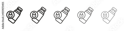 Pendrive security icon vector design element vector eps 10