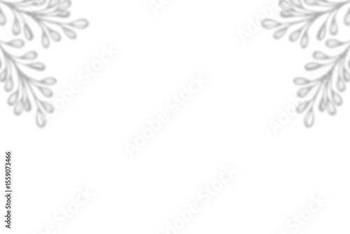 shadow Delicate, symmetrical floral design with soft, grey-toned leaf-like elements arranged in corners.