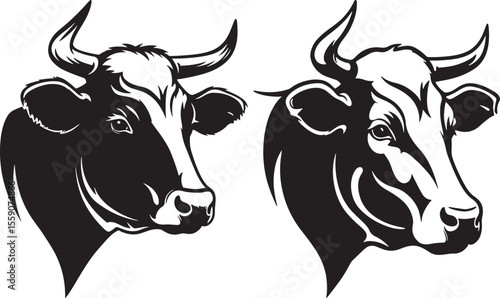 Cow head artwork vector illustration