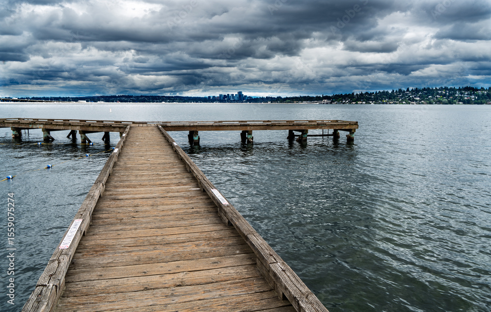 Obraz premium Pier Lake Clouds 3