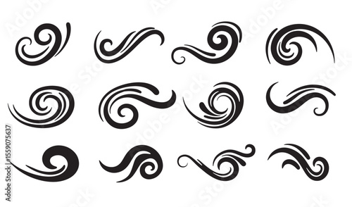 Vector ornament swirls decorative design elements for graphic design and creative projects icon set
