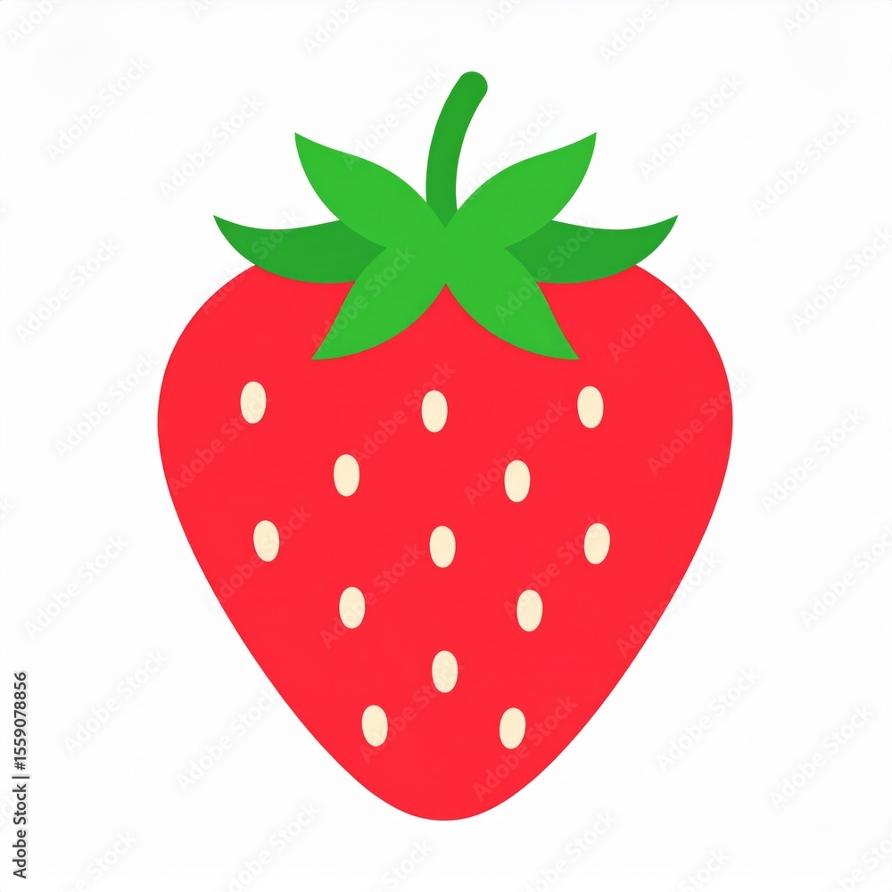 Obraz premium Red Strawberry Illustration on White Background