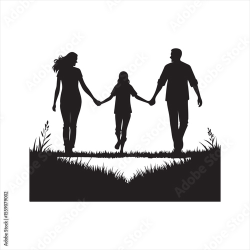 people holding hands vector silhouette clip art idea illustration