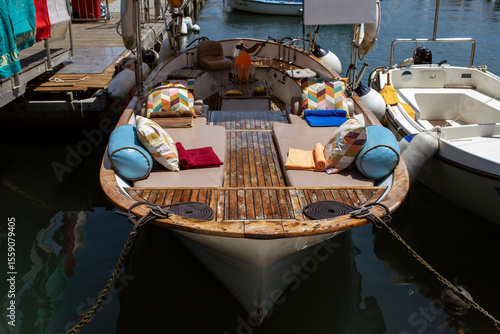 An old-fashioned wooden boat
