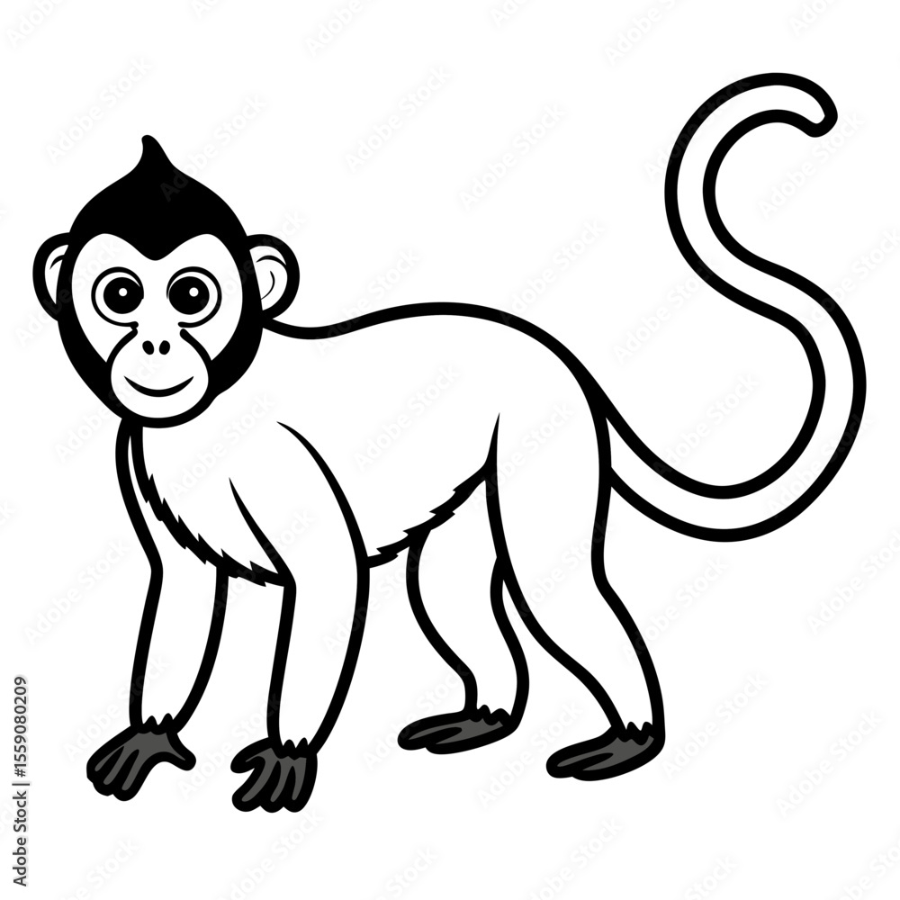 Obraz premium Spider Monkey Outline Design