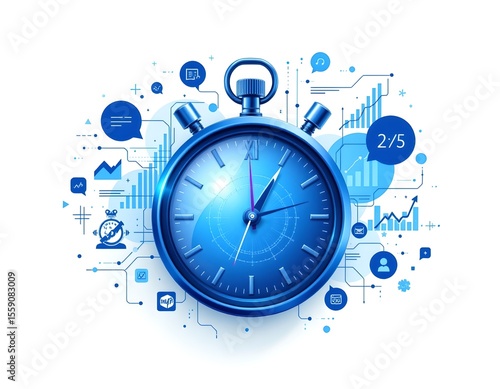 Time management techniques for professionals office setting infographic digital environment aerial view efficiency boost