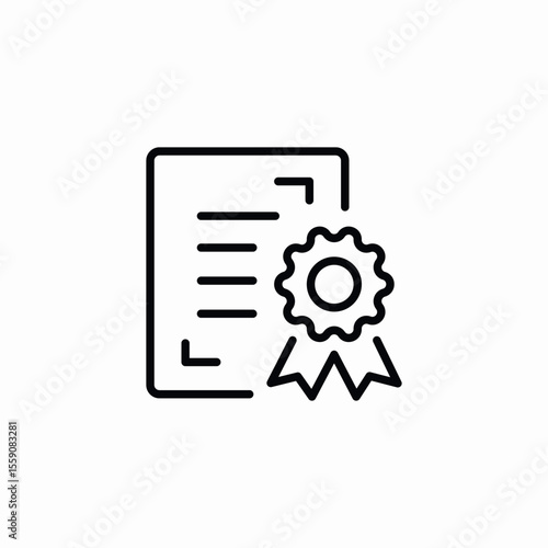 certificate paper icon sign vector