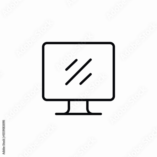 desktop screen icon sign vector