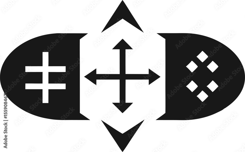 Obraz premium Minimalist D Pad Directional Pad with Arrows