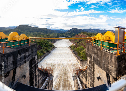 bridge over the river in the mountains Represa de Betania
