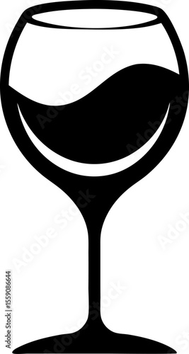 Elegant Red Wine Glass Vector Graphic