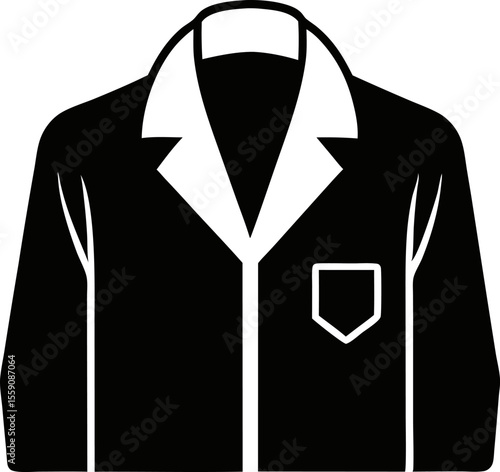 Doctor Shirt Silhouette Black and White Vector