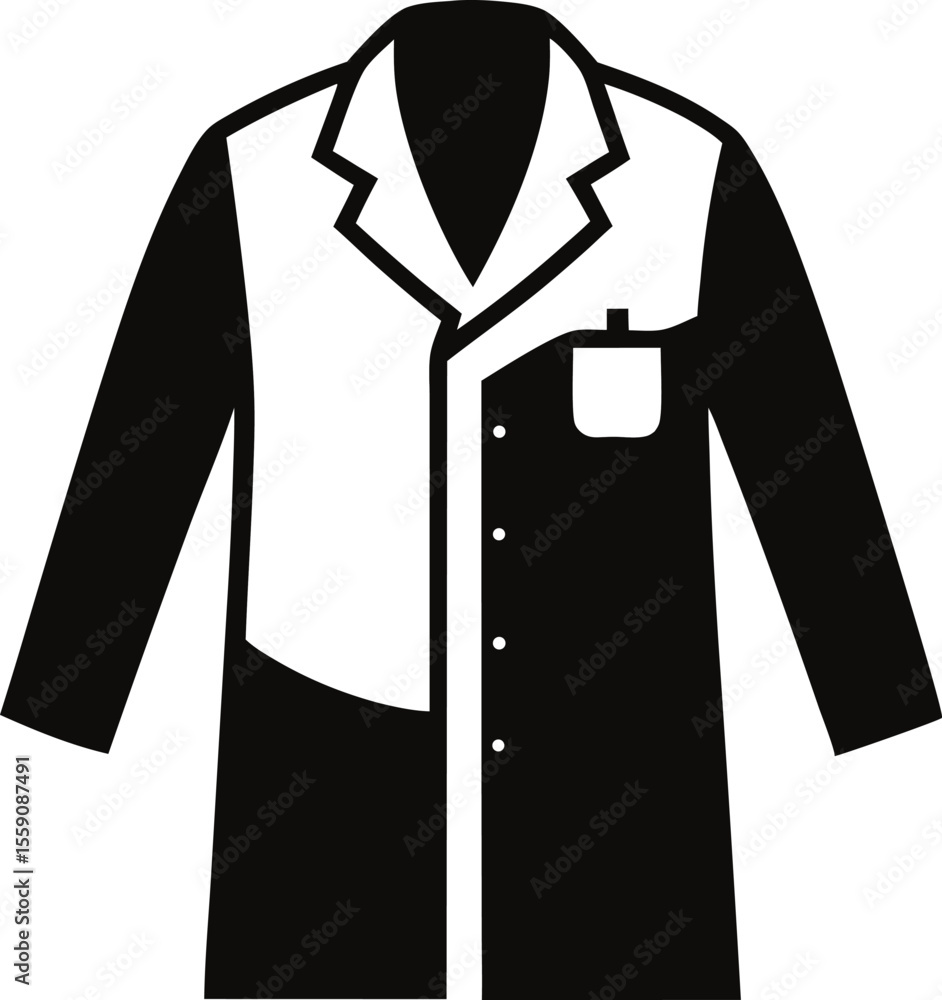 Naklejka premium Short Sleeve Doctor Coat Silhouette Vector