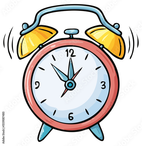 Retro alarm clock, isolated 