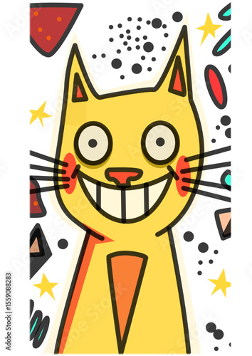 Illustration of a smiling cat