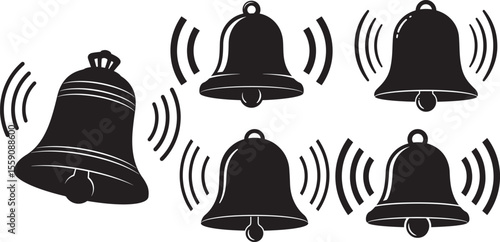 Vibrating bell silhouette vector illustration