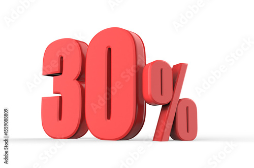 3D illustration of 30 percentage with symbol - offer sale