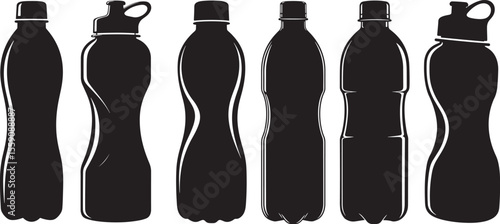 Water bottle silhouette vector illustration