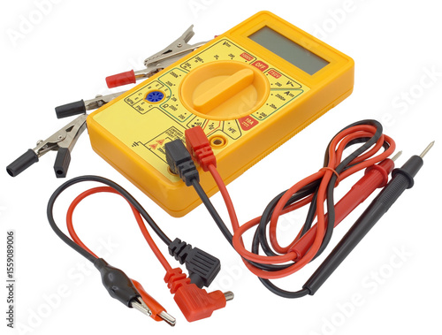 Fotografie Digital multimeter on white