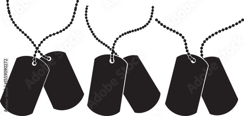 Military dog tag silhouette vector illustration