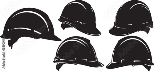 Safety helmet silhouette vector illustration