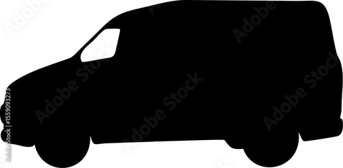 Sleek Silhouette of a Large Van or Minivan Perfect for Automotive Designs