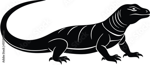 komodo dragon silhouette vector