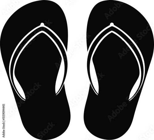 flip flop shoes silhouette vector