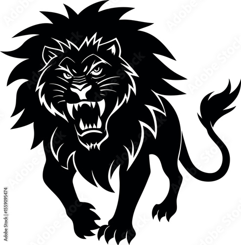 Majestic Black Panther Roaring Fiercely with Mouth Open