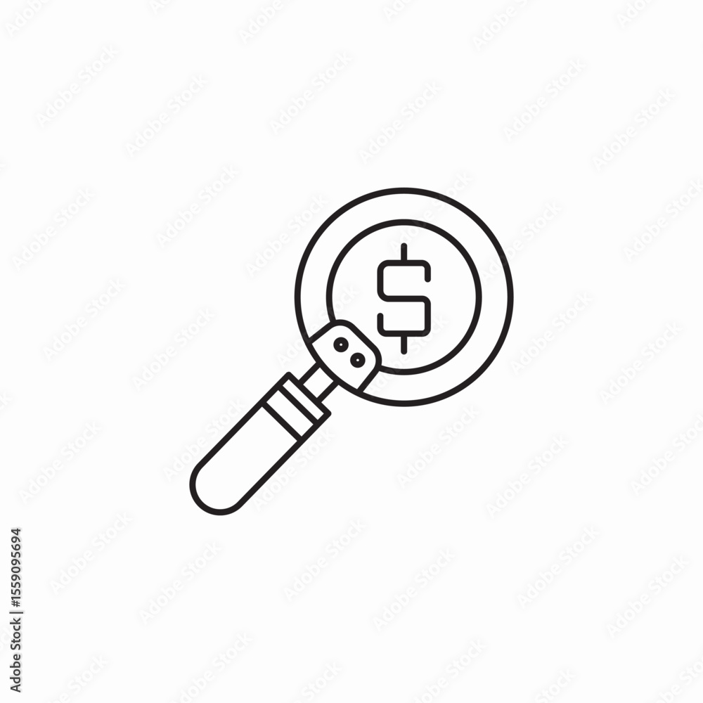 finances search icon sign vector finances search icon sign vector