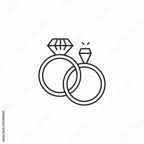 glamorous rings icon sign vector