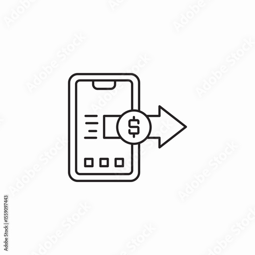 mobile phone transactions icon sign vector