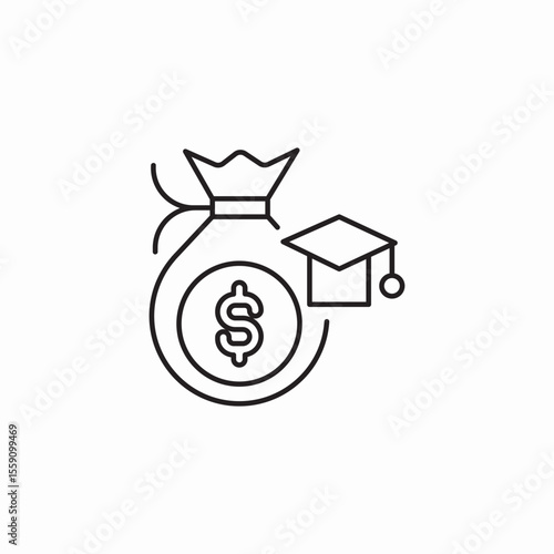 university finances icon sign vector