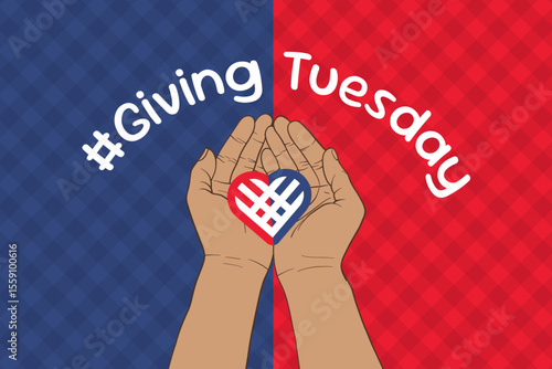 Giving Tuesday Vector Banner Charity, Donation Campaign Lettering